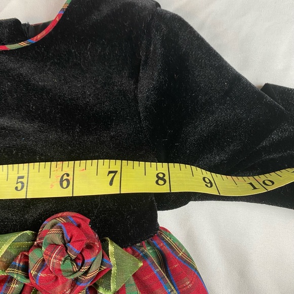 Infant Girl’s George Black Velvet Red Plaid Holiday Dress Size 12 Months - Picture 8 of 8